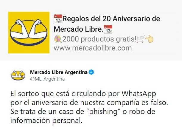 ¡Cuidado! Alertan por un falso link de Mercado Libre que roba datos personales por WhatsApp