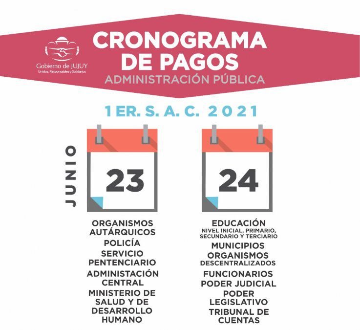 Cronograma de pagos del aguinaldo