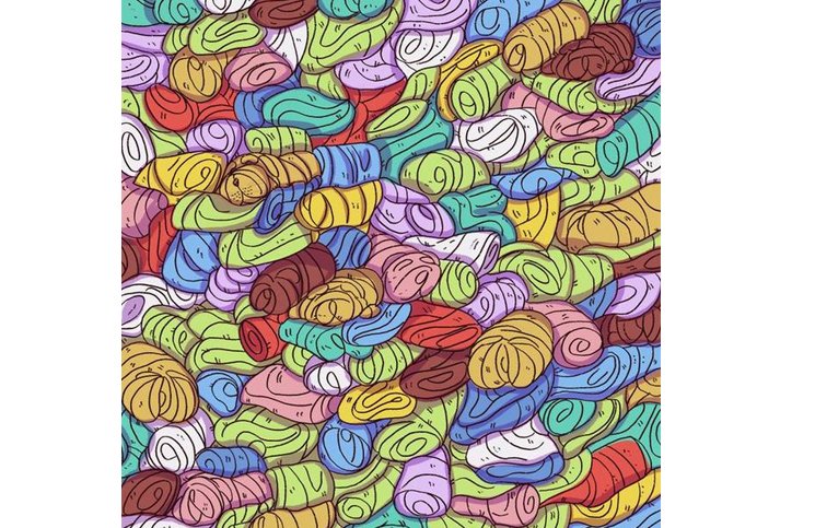 Reto visual nivel superior: encontrar al cachorro acurrucado entre las toallas