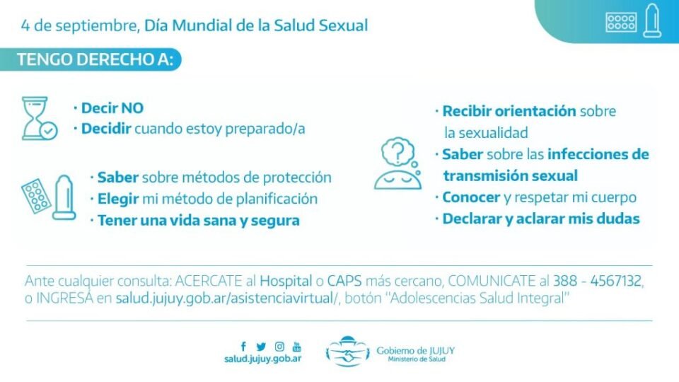 En el Día Mundial de la Salud Sexual, el Ministerio de Salud advierte sobre su importancia