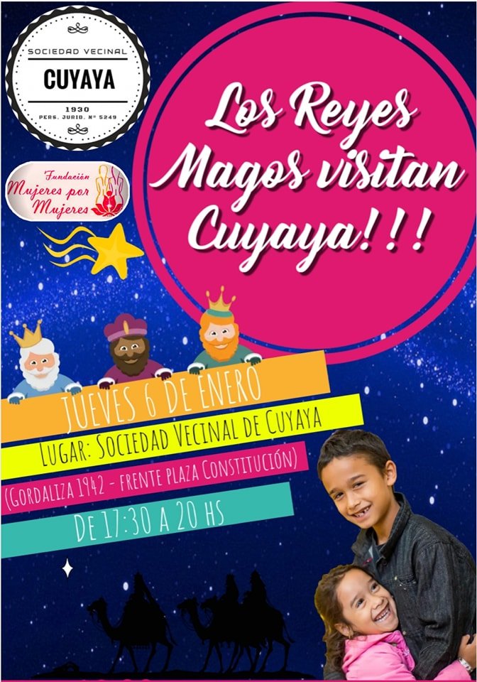 Desde la Sociedad Vecinal de Cuyaya invitan al tradicional festejo de Reyes
