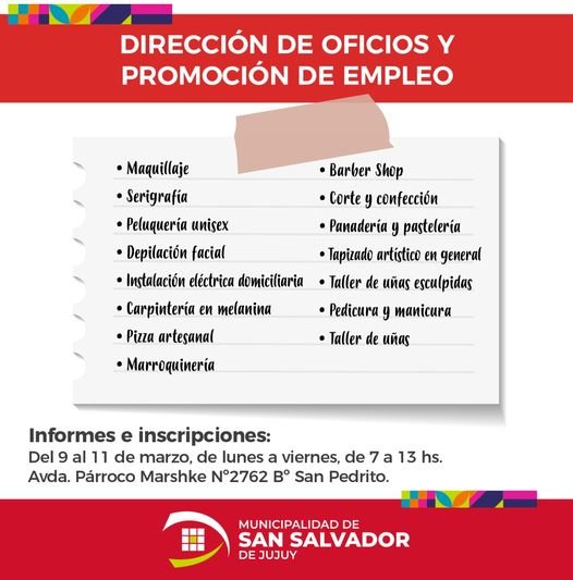 El Municipio capitalino lanza cursos de oficios