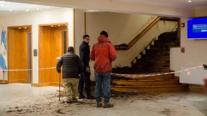 Alud dentro de un hotel en Bariloche