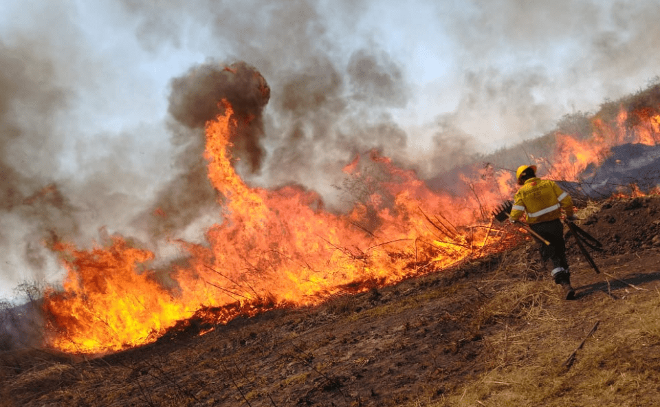 La escasa lluvia no sirvió para apagar el incendio