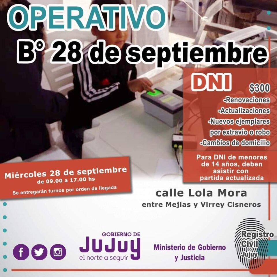 Gran Operativo del Registro Civil en Bº 28 de Septiembre
