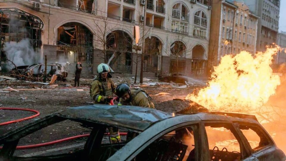 Rusia atacó a la capital de Ucrania 