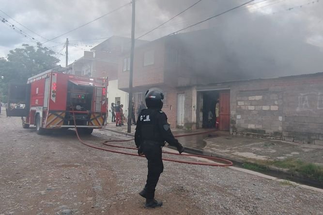 Grave incendio provocó la muerte de seis perros y un gato 